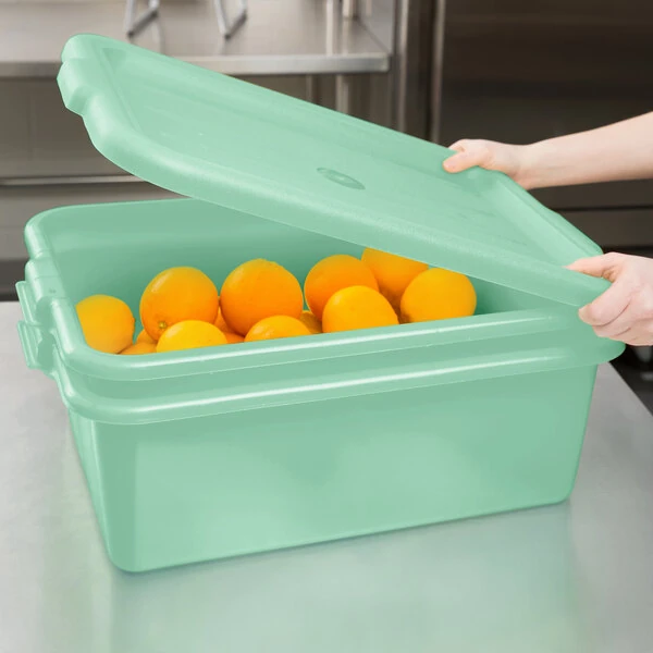 Vollrath 1507-C19 20" x 15" x 7" Traex® Color-Mate™ Green Polypropylene Food Storage Combo Set with Standard Lid