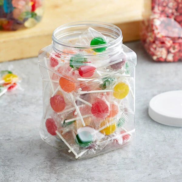 64 oz. Clear Square PET Plastic Jar with Grip - 45/Case