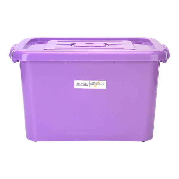 Mercer Culinary M33064 16 1/2" x 14 1/8" x 11 1/8" Purple Allergen-Free Storage Tote with Lid