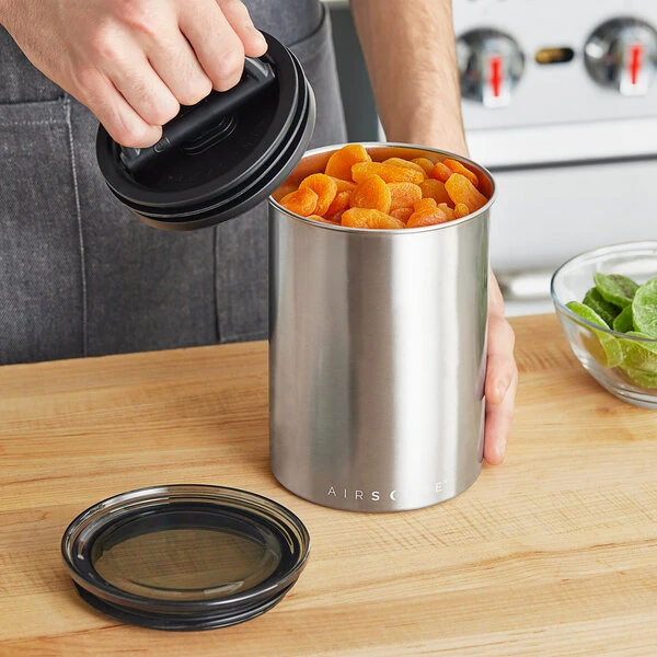 Planetary Design Airscape 17 oz. Brushed Stainless Steel Round Airtight Food Storage Container AS0107