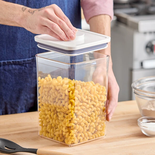 OXO Good Grips 4.4 Qt. Clear Square SAN Plastic Food Storage Container with White POP Lid