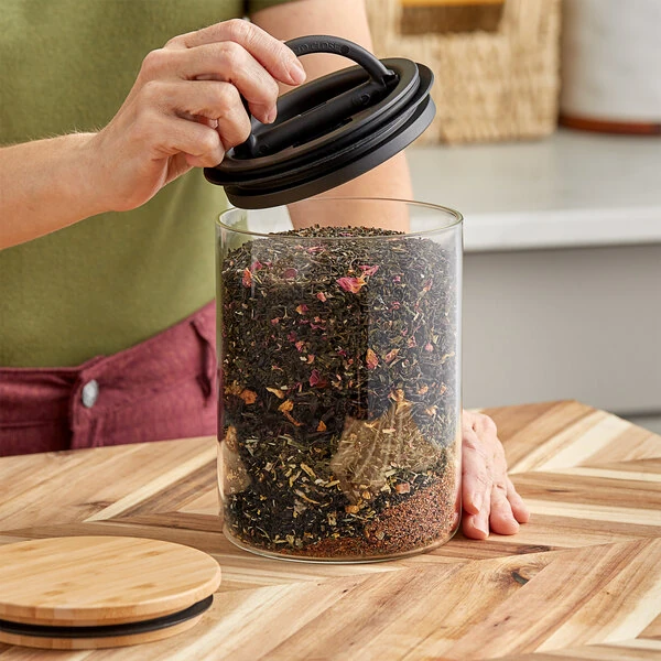 Planetary Design Airscape 17 oz. Glass / Bamboo Round Airtight Food Storage Container AGW07