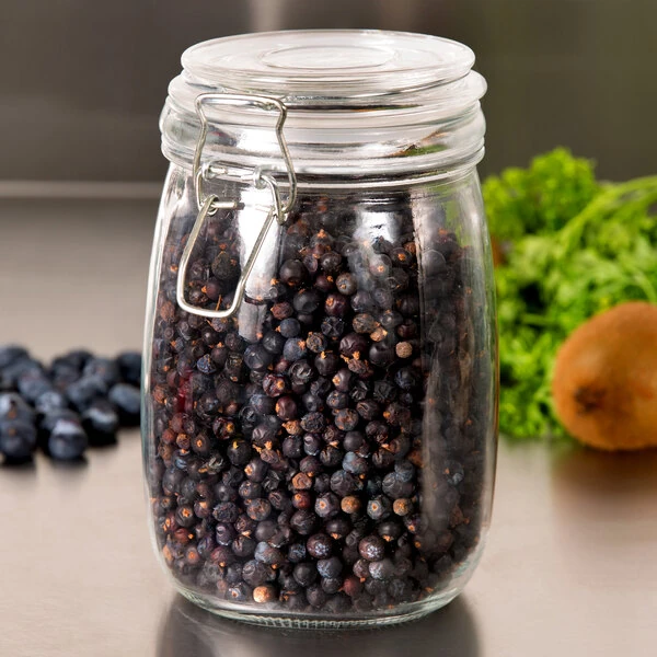 American Metalcraft HMJ6 35 oz. Glass Hinged Apothecary Jar