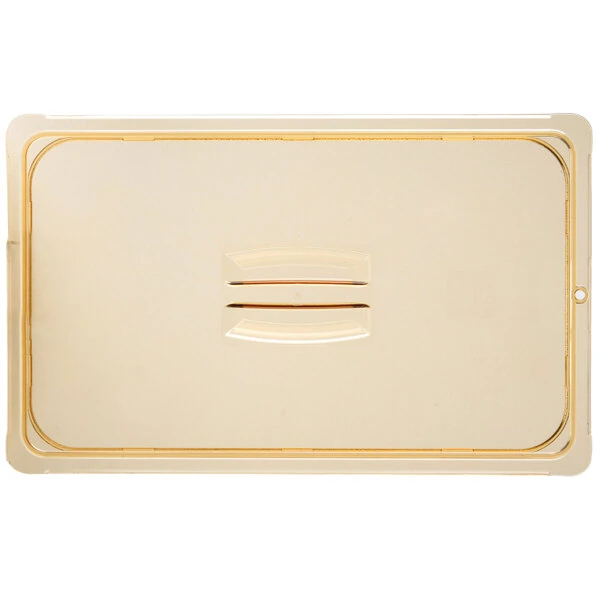 Carlisle 10410U13 StorPlus Full Size Amber Universal High Heat Handled Lid