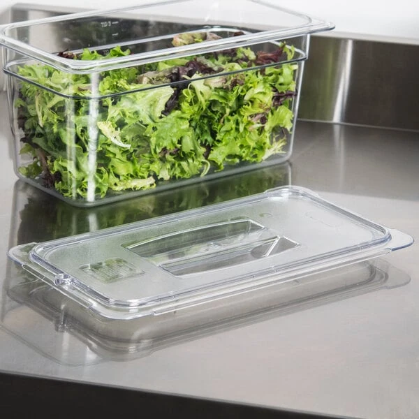 Carlisle 10270U07 StorPlus 1/3 Size Clear Universal Handled Lid