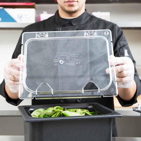 Carlisle CM10239Z07 Coldmaster EZ Access 1/2 Size Clear Polycarbonate Food Pan Lid with Notch