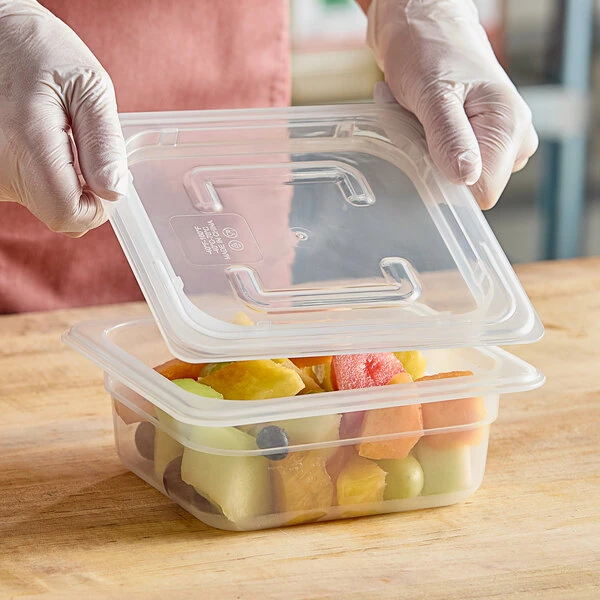 Vigor 1/6 Size Translucent Polypropylene Secure Sealing Lid