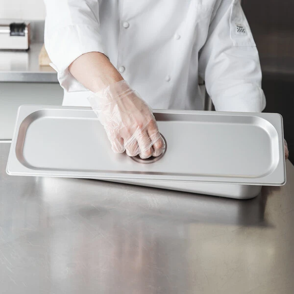 Choice 1/2 Size Long Standard Weight Solid Stainless Steel Steam Table / Hotel Pan Cover