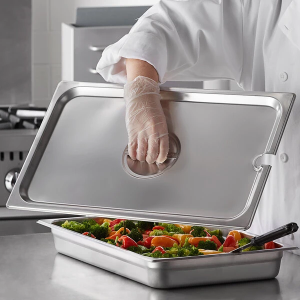 Carlisle 607000CS DuraPan Full Size Slotted Stainless Steel Steam Table / Hotel Pan Cover - 24 Gauge