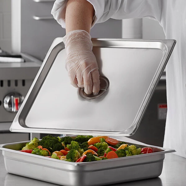 Carlisle 607230C DuraPan 2/3 Size Solid Stainless Steel Steam Table / Hotel Pan Cover - 24 Gauge