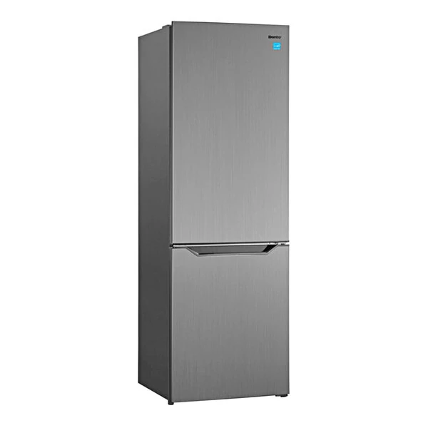 Danby DBMF100B1SLDB 10 Cu. Ft. Bottom Mounted Stainless Steel Solid Two Door Reach-In Refrigerator / Freezer