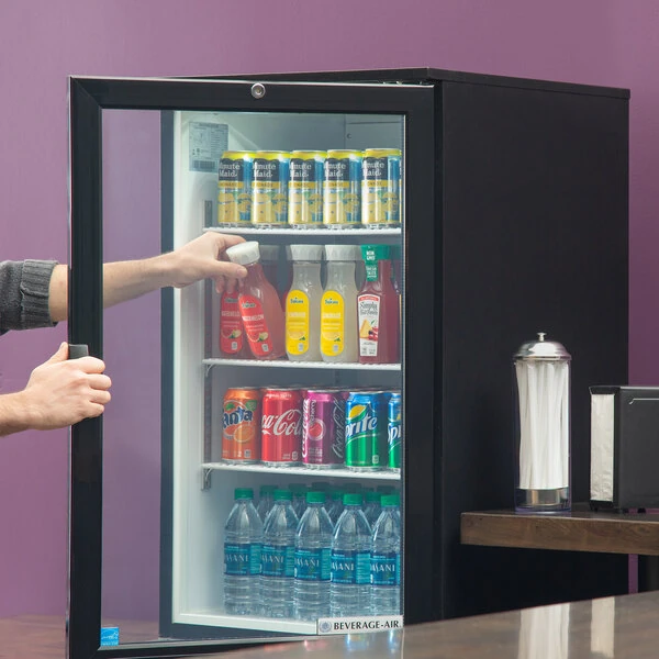Beverage-Air CT96HC-1-B 21" Black Countertop Display Refrigerator with Swing Door