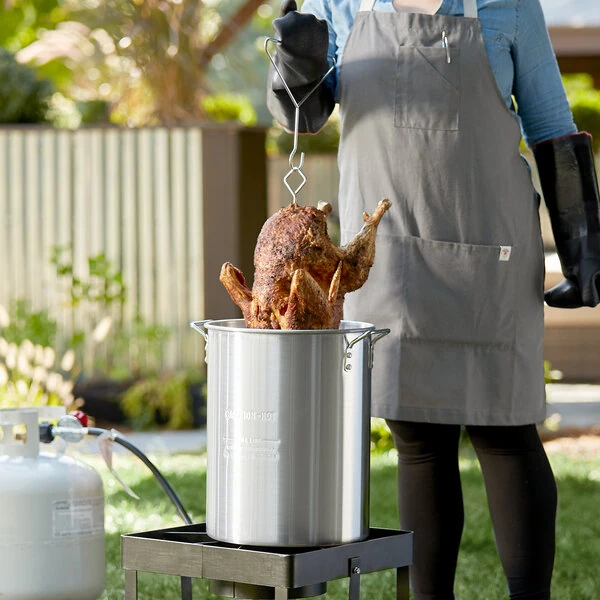 Backyard Pro 30 Qt. Aluminum Turkey Fry Pot / Stock Pot with Lid and Accessories