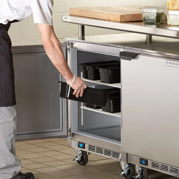 Beverage-Air UCF24HC-24-23 24" Low Profile Shallow Depth Left-Hinged Door Undercounter Freezer