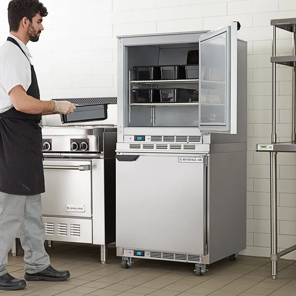 Beverage-Air UCF27AHC-23 Double Stacked 27" Undercounter Freezer and 3" Casters
