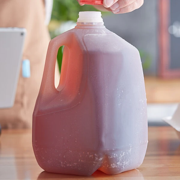 1 Gallon (128 oz.) Translucent HDPE Milk Jug with Handle - 48/Case