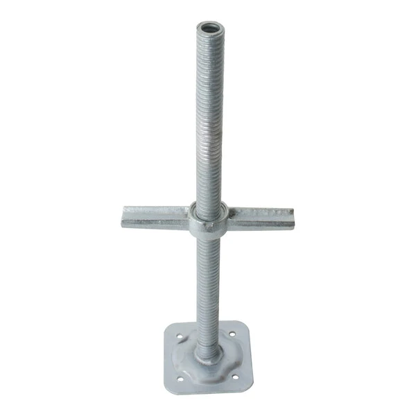 Metaltech SaferStack 24" Hollow Galvanized Steel Adjustable Leveling Jack with Base Plate