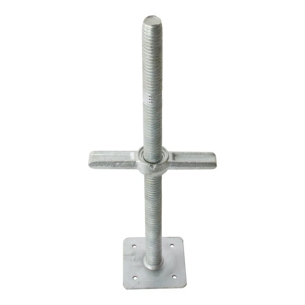 Metaltech SaferStack 24" Solid Galvanized Steel Adjustable Leveling Jack with Base Plate