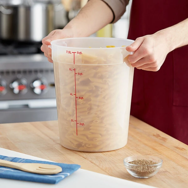 Choice 8 Qt. Translucent Round Polypropylene Food Storage Container