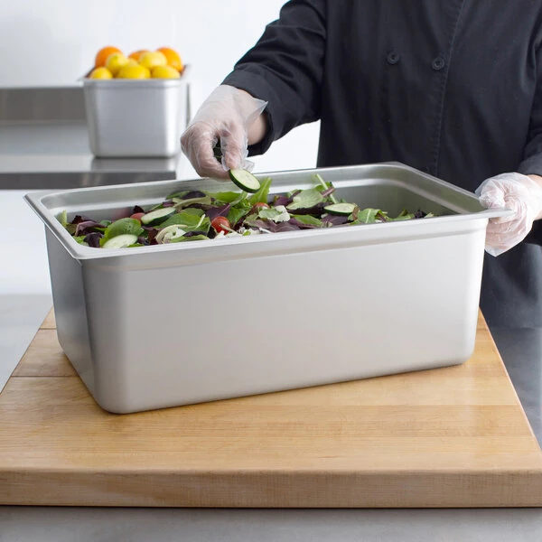 Choice Full Size 8" Deep Anti-Jam Stainless Steel Steam Table / Hotel Pan - 24 Gauge