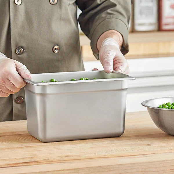 Choice 1/4 Size 6" Deep Anti-Jam Stainless Steel Steam Table / Hotel Pan - 24 Gauge