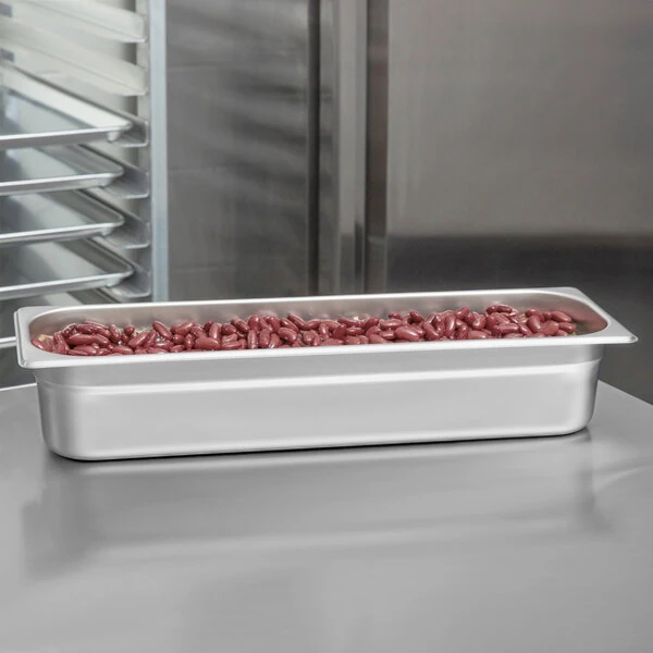 Choice 1/2 Size Long 4" Deep Anti-Jam Stainless Steel Steam Table / Hotel Pan - 24 Gauge