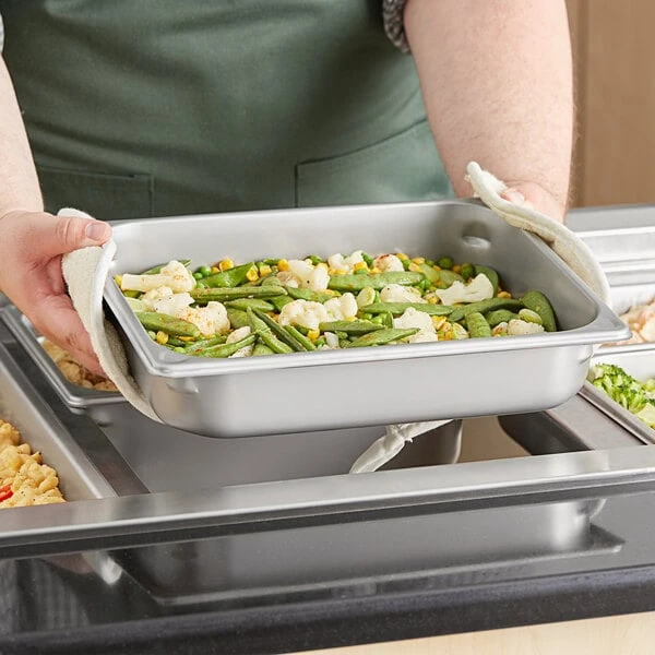 Vigor 1/2 Size 2 1/2" Deep Anti-Jam Stainless Steel Steam Table / Hotel Pan - 22 Gauge