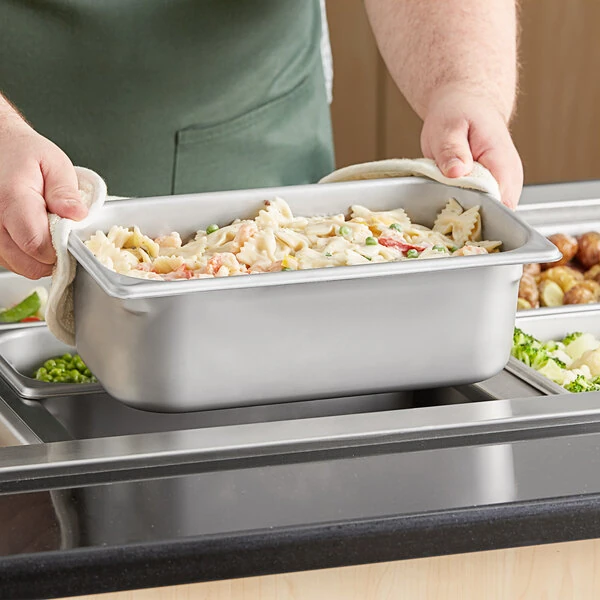 Vigor 1/3 Size 4" Deep Anti-Jam Stainless Steel Steam Table / Hotel Pan - 22 Gauge