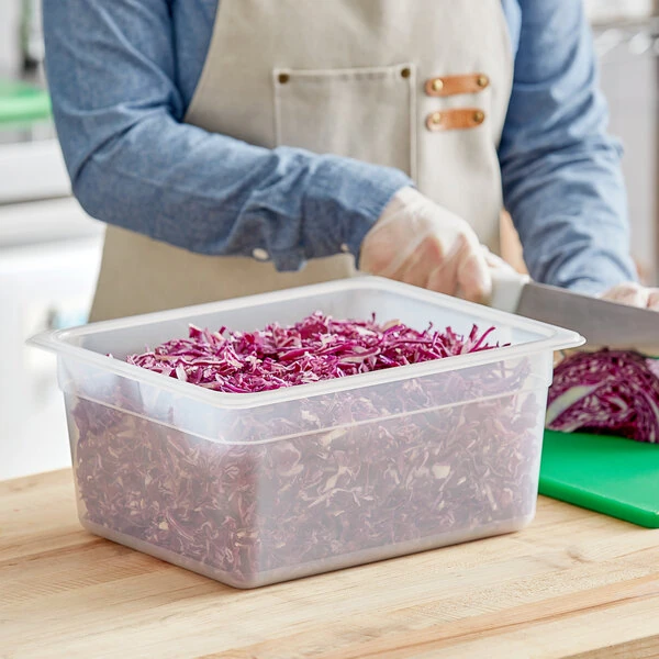 Vigor 1/2 Size 6" Deep Translucent Polypropylene Food Pan