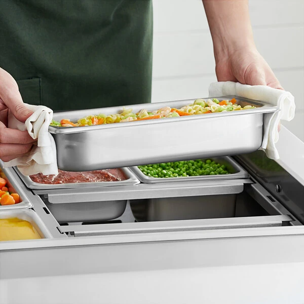 Vigor 1/3 Size 2 1/2" Deep Anti-Jam Stainless Steel Steam Table / Hotel Pan - 22 Gauge