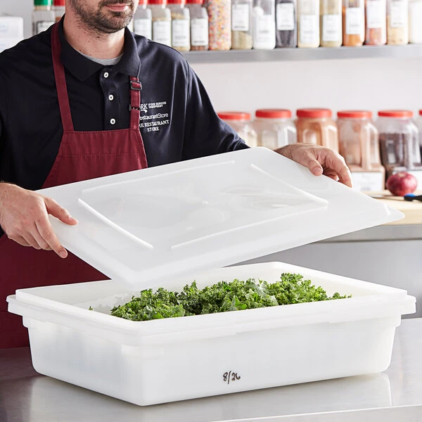 Vigor 26" x 18" White Polyethylene Food Storage Box Lid