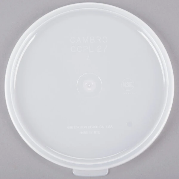 Cambro 1.5 Qt. and 2.7 Qt. White Round Clear Polyethylene Crock Lid