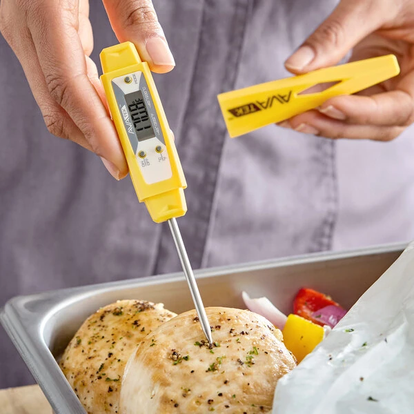 AvaTek 2 3/4" Yellow HACCP Waterproof Digital Pocket Probe Thermometer