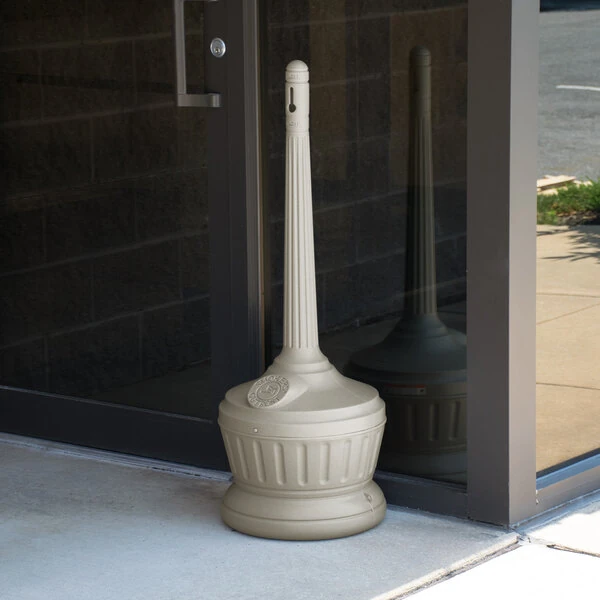 Commercial Zone 711302 Smokers' Outpost Standard 16 Qt. Beige Cigarette Receptacle