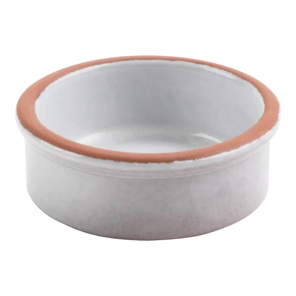 cheforward™ by GET Graupera Stone Heart 1.69 oz. White Terracotta Casserole Dish - 24/Case