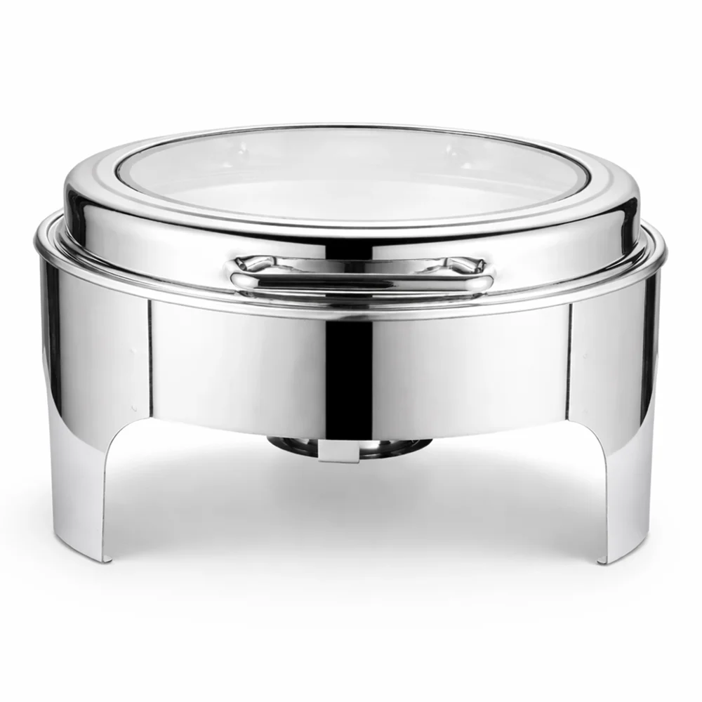 Chefset, Hydraulic Round Chafing Dish, 6L, Glass LID