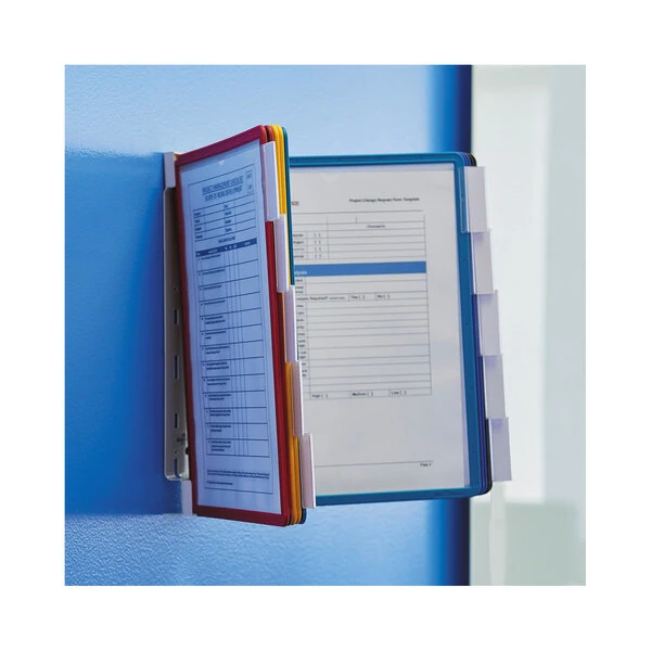 Durable 535900 VARIO Assorted Borders and Panels Letter Sized 10 Panel Wall-Mount Reference System