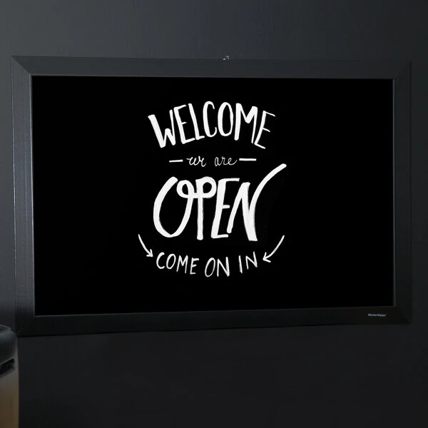 MasterVision PM07151620 36" x 24" Black Kamashi Frame Chalk Board