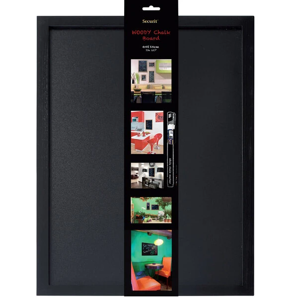 American Metalcraft WBWBL4060 15 3/4" x 23 5/8" Black Rectangular Chalkboard
