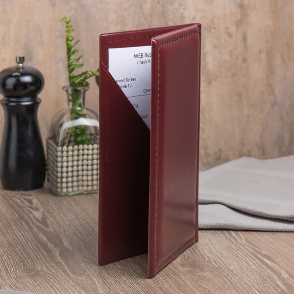 Menu Solutions CH770 BU 5" x 9" Burgundy Guest Check Presenter