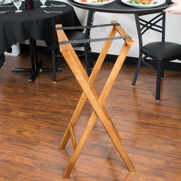 American Metalcraft WTSW39 Walnut Wood Tray Stand - 38"