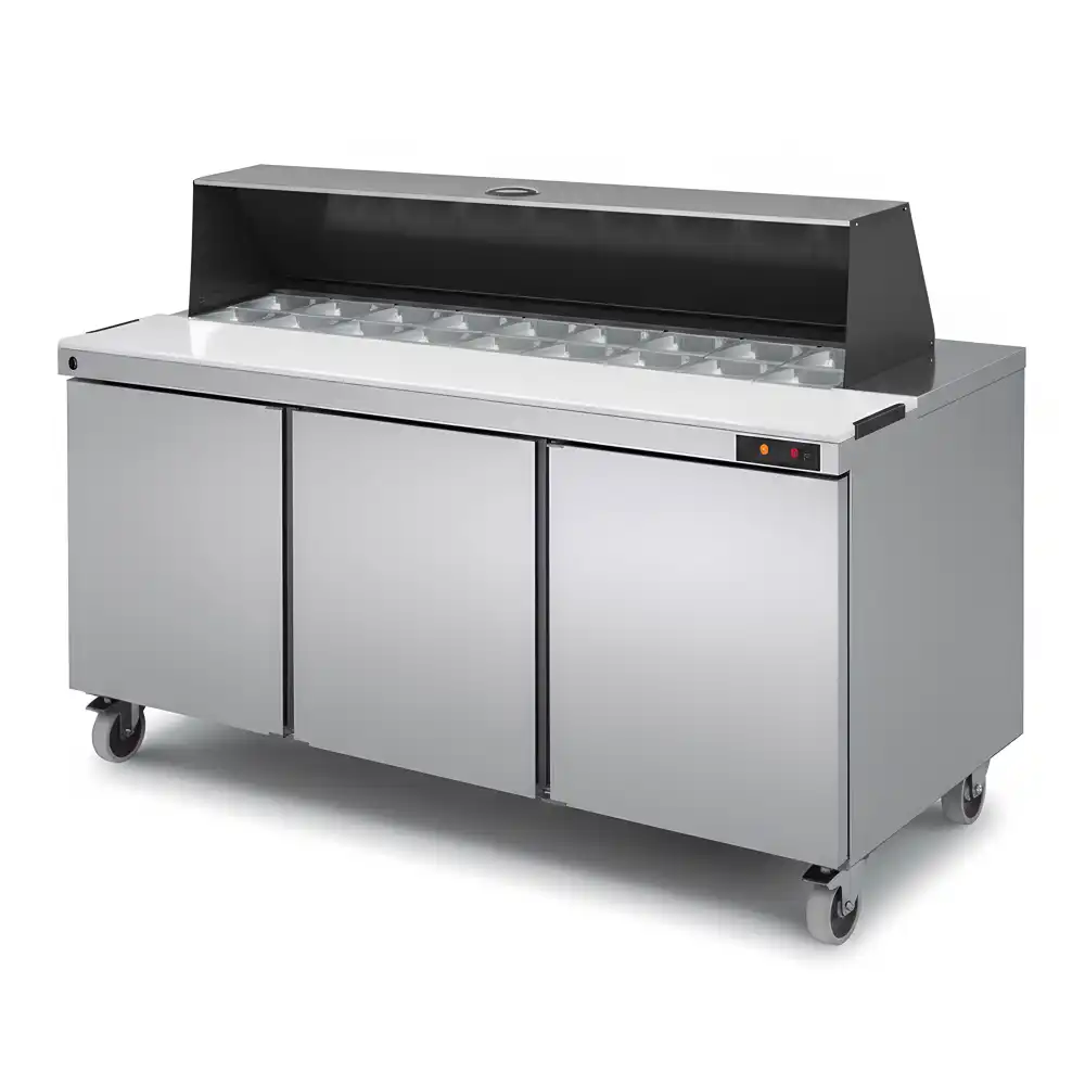 Coreco, Salad Chiller, 500 L Capacity, Stainless Steel, Silver, 3 Doors, Electric, 230V, 1–8 °C