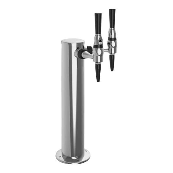 Micro Matic DS-132-PSS-C Polished 304 Stainless Steel Air Cooled 2-Tap Cold Brew Coffee Tower - 3" Column