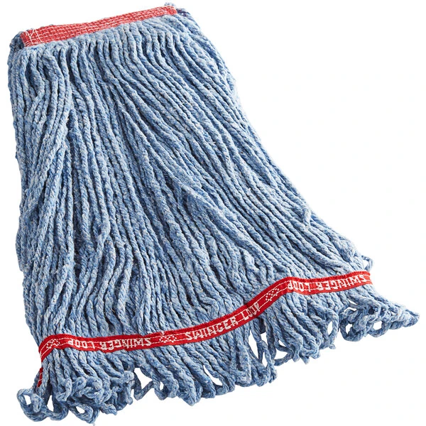 Rubbermaid® Swinger Loop FGC11306BL00 24 oz. #32 Blue Blend Looped End Wet Mop Head with 1" Headband