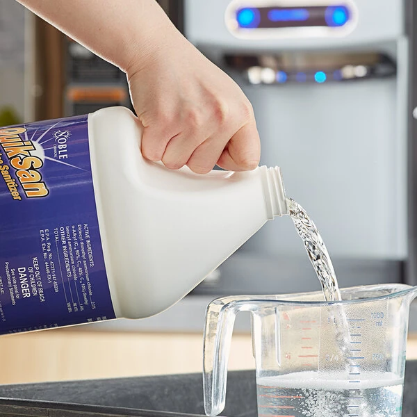 Noble 1 Gallon / 128 oz. QuikSan Nickel-Safe Concentrated Ice Machine Sanitizer - 4/Case