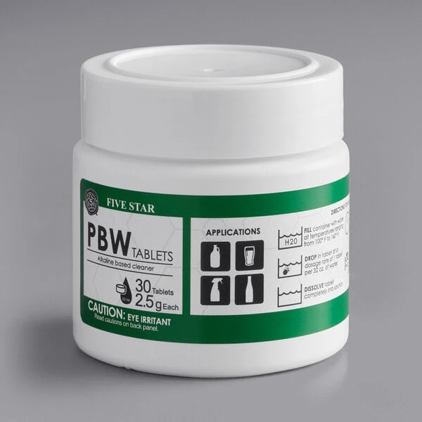 Five Star Chemicals 26-PB36-FS030-12 PBW Non-Caustic Brewery 2.5 Gram Cleaning Tablet 30 Count