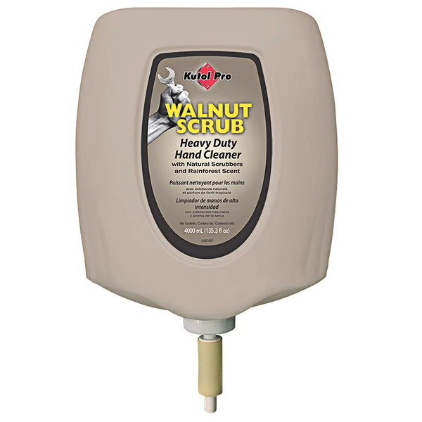 Kutol Pro 4768 Walnut Scrub Rainforest Scented Heavy-Duty Hand Cleaner with Natural Scrubbers 4000 mL / 4 L Cartridge for Kutol DuraView Dispensers - 2/Case