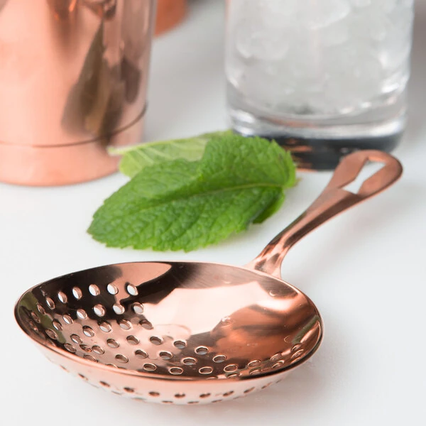 Barfly® M37028CP 6 1/2" Copper-Plated Julep Strainer