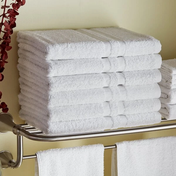 Lavex Standard 24" x 50" Cotton / Poly Pool / Bath Towel 10.5 lb. - 12/Pack