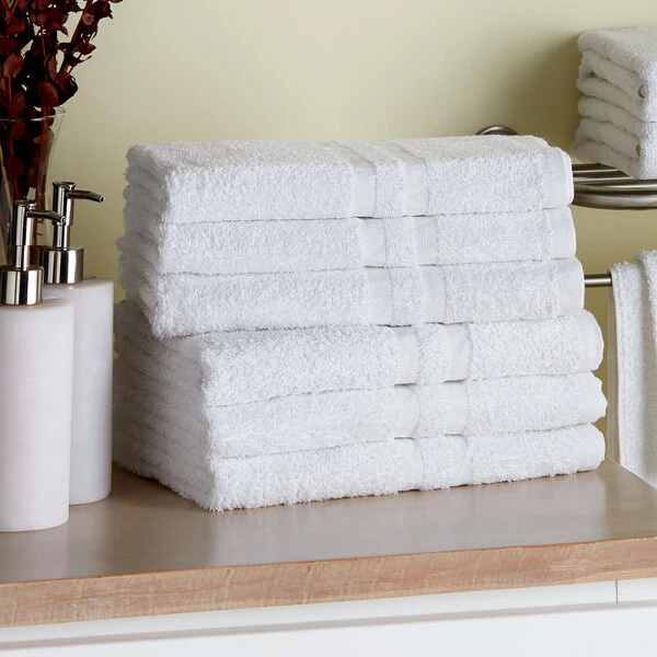 Lavex Standard 24" x 48" Cotton / Poly Pool / Bath Towel 8 lb. - 12/Pack